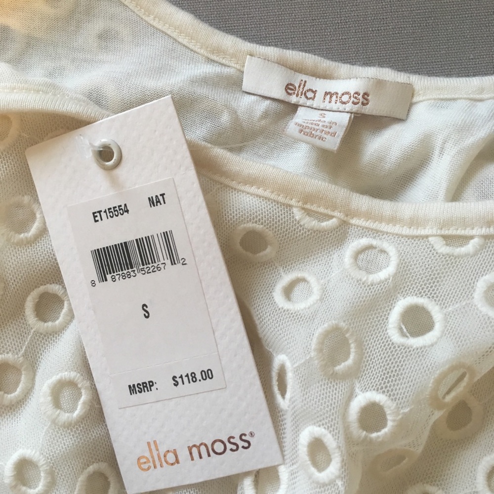 NWT Ella Moss Eyelet Lace Cropped Tank - Picture 5 of 6
